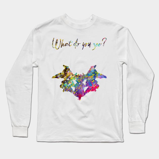 Rorschach inkblot test Long Sleeve T-Shirt by erzebeth